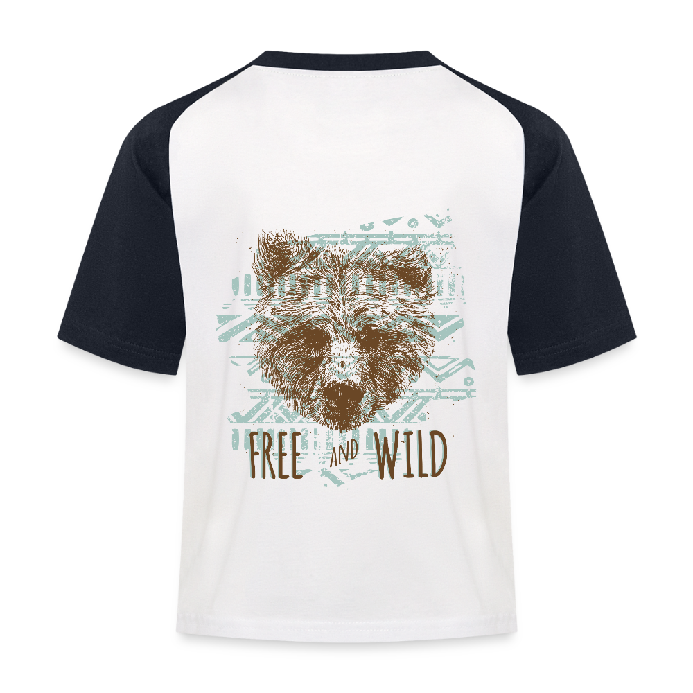 Kinderen baseball T-shirt - wit/navy