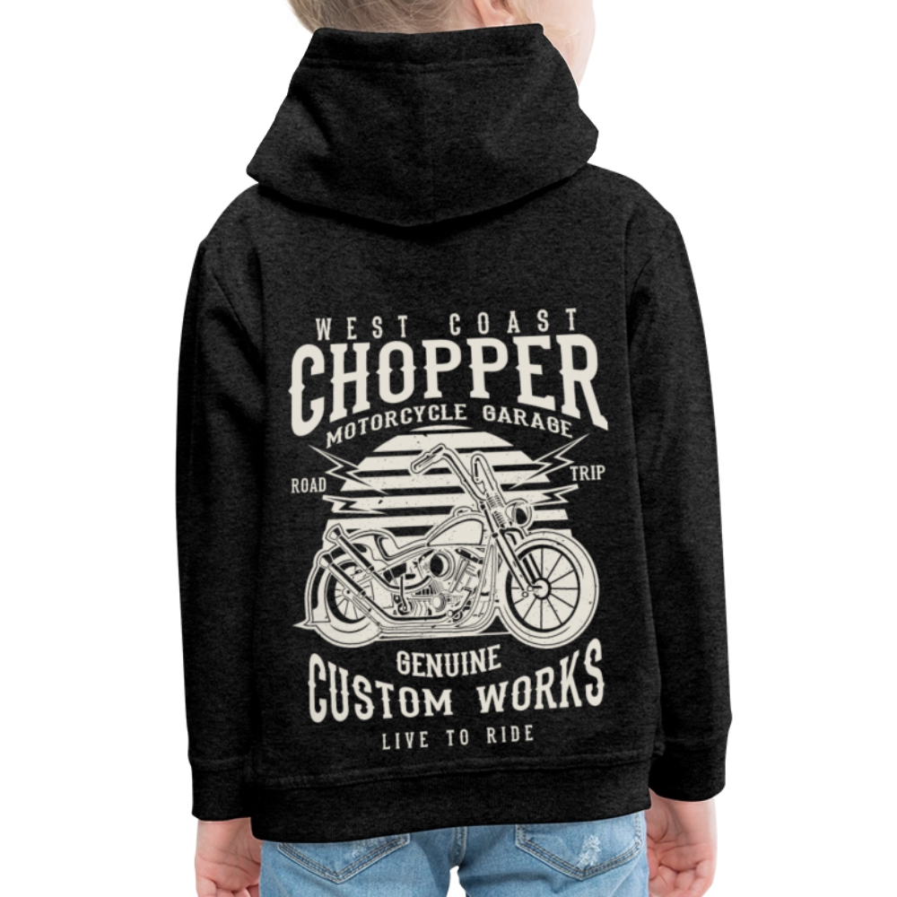 Kinderen trui Premium met capuchon - houtskool