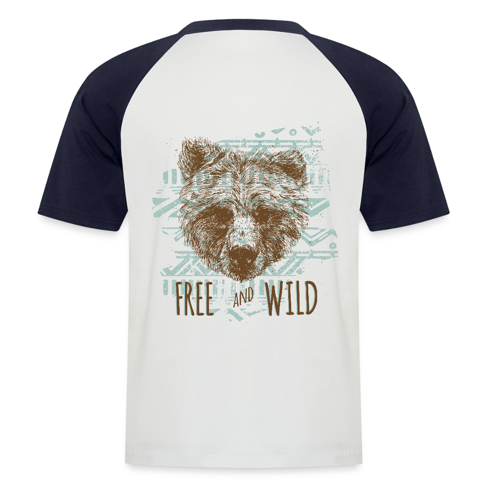 Mannen baseballshirt korte mouw - wit/navy
