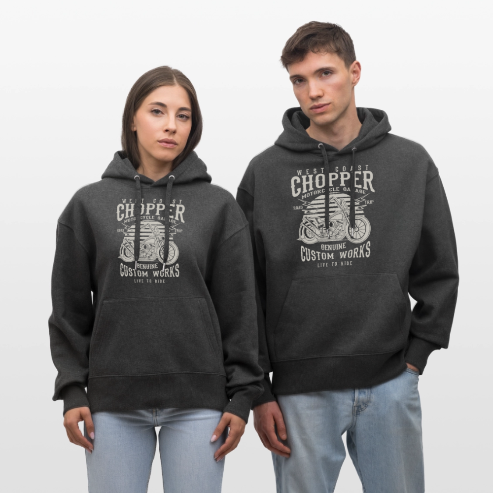 Stanley/Stella Uniseks relaxed fit bio-hoodie SLAMMER - donkergrijs gemêleerd