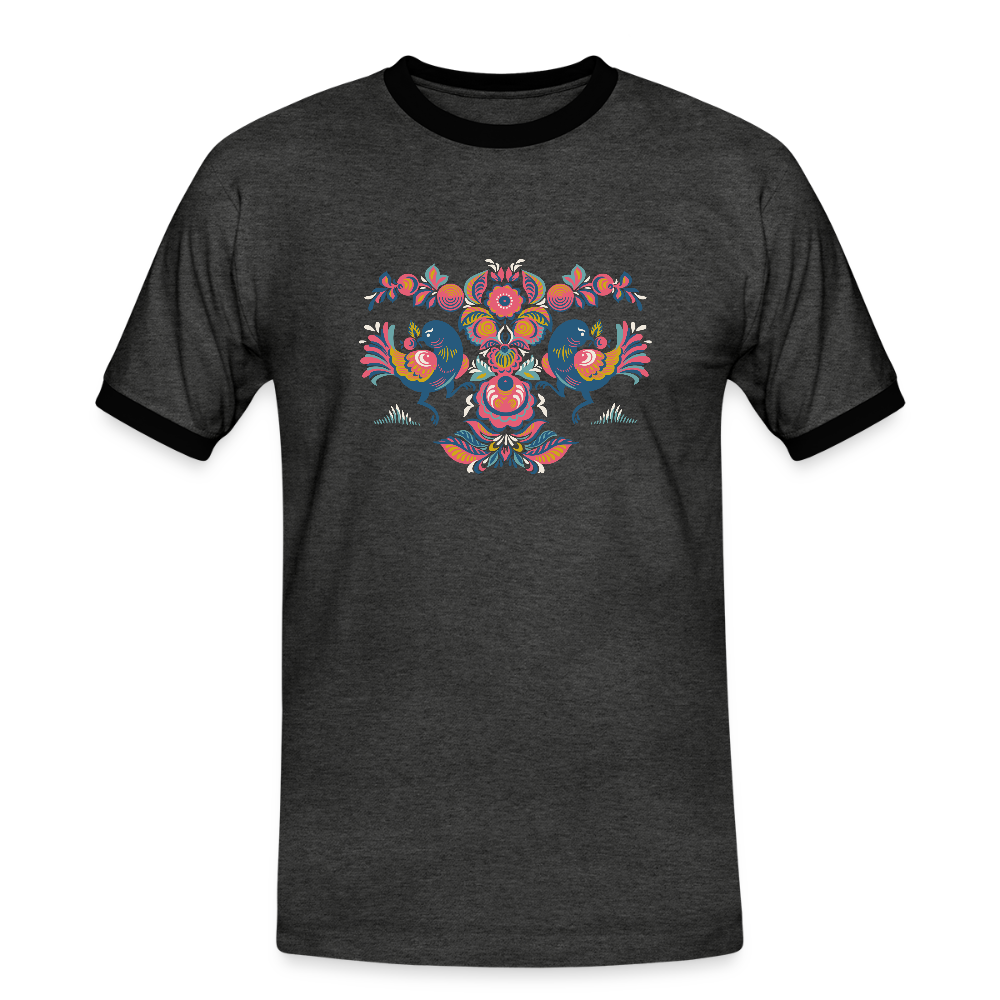Mannen contrastshirt - antraciet/zwart