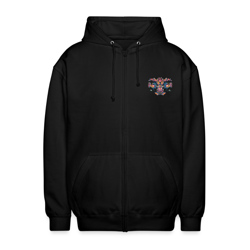 Uniseks zip hoodie - zwart
