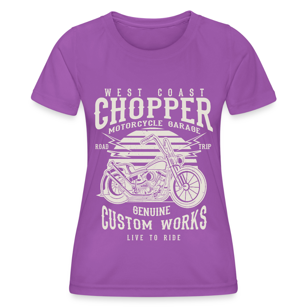 Functioneel T-shirt voor vrouwen - viooltjes blauw