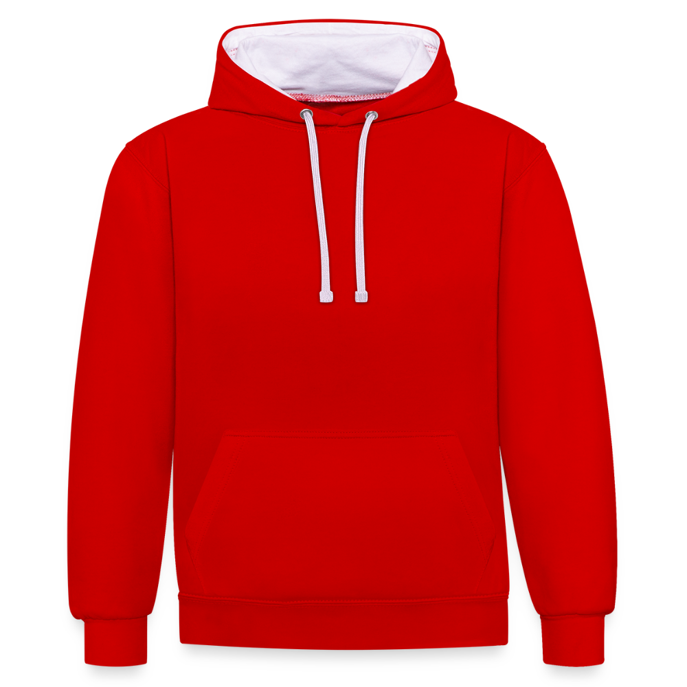 Contrast hoodie - rood/wit