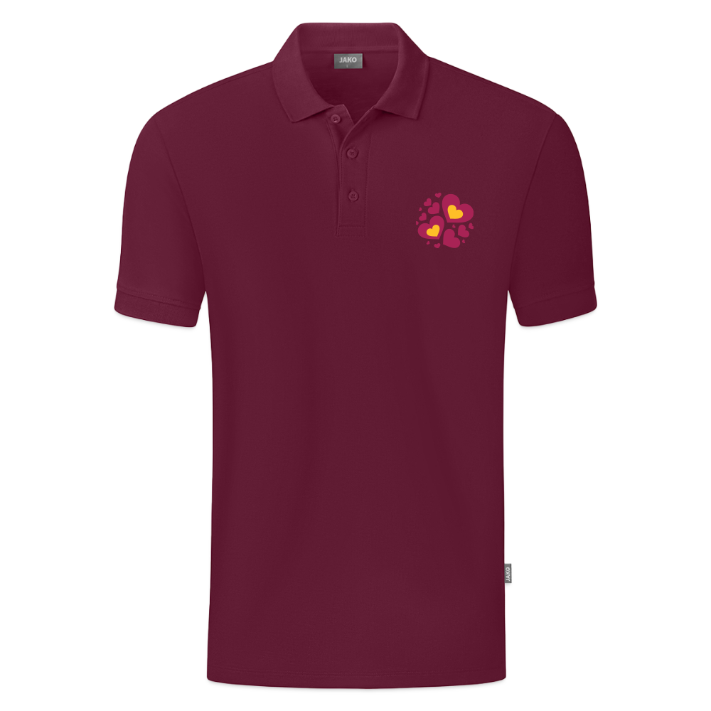 JAKO Mannen Polo Organic - wijnrood