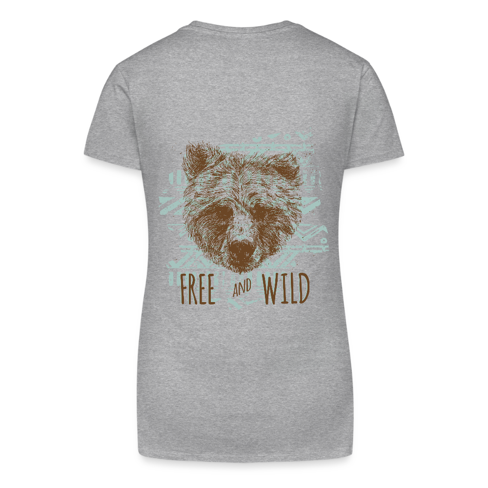 Bio vrouwen T-shirt met V-hals - grijs gemêleerd