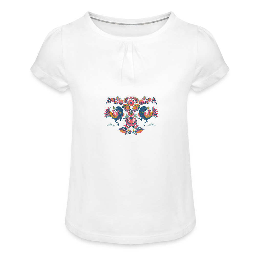 Meisjes-T-shirt met plooien - wit
