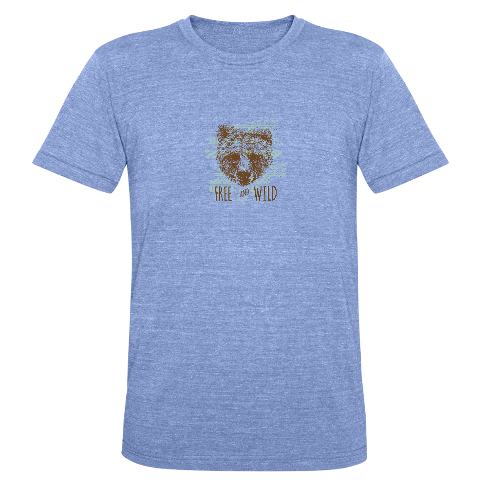 Unisex tri-blend T-shirt van Bella + Canvas - blauw gemêleerd