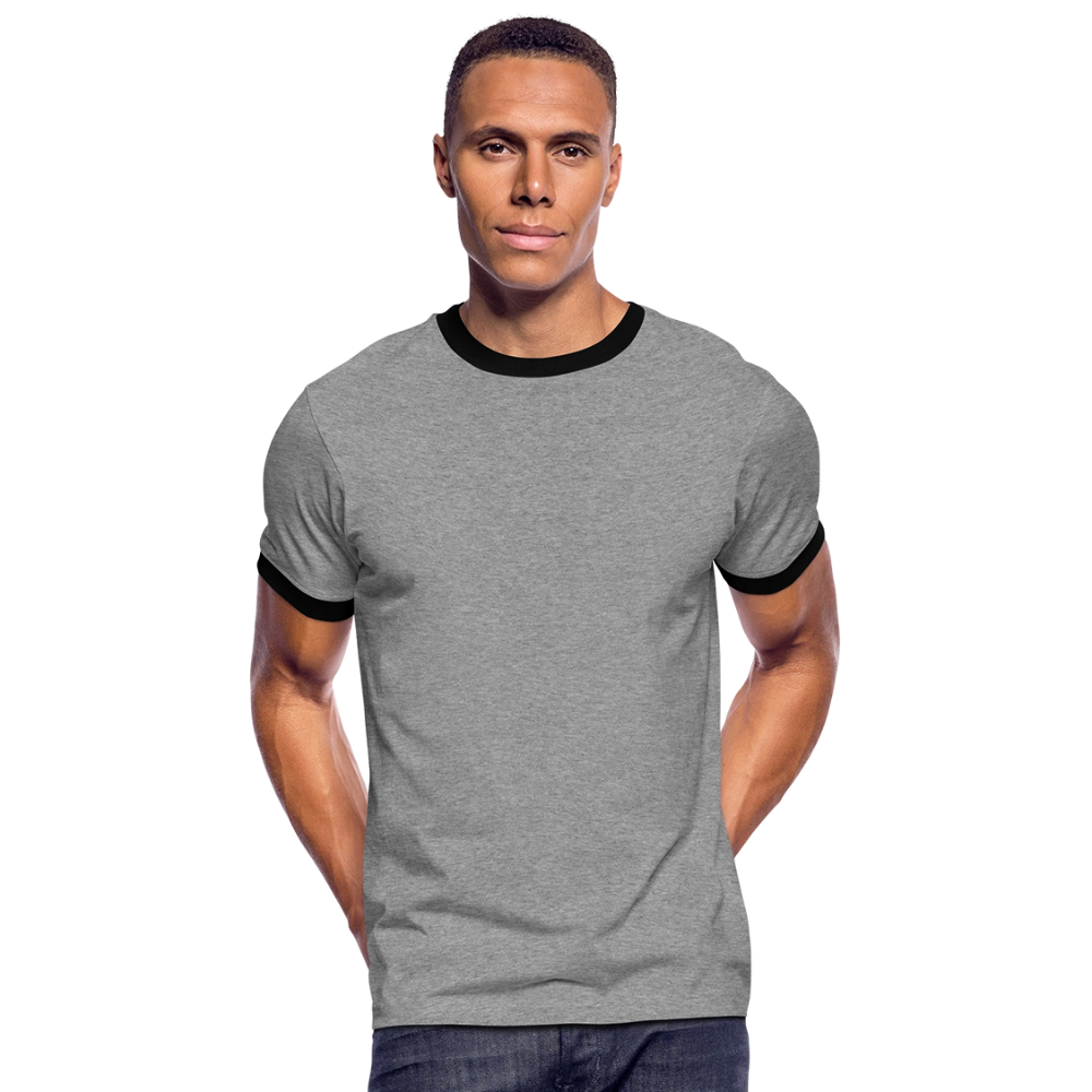 Mannen contrastshirt - grijs gemêleerd/zwart