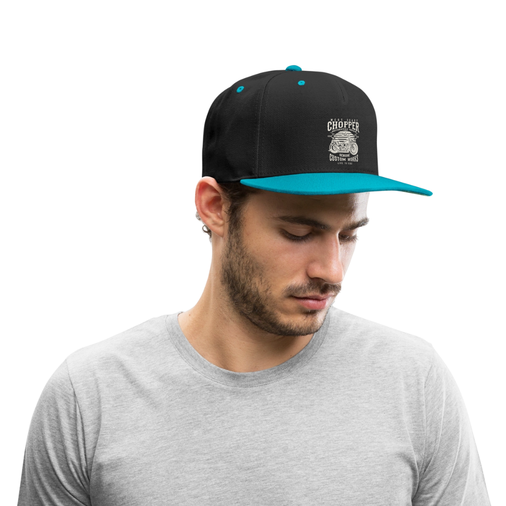 Contrast snapback cap - zwart/turquoise