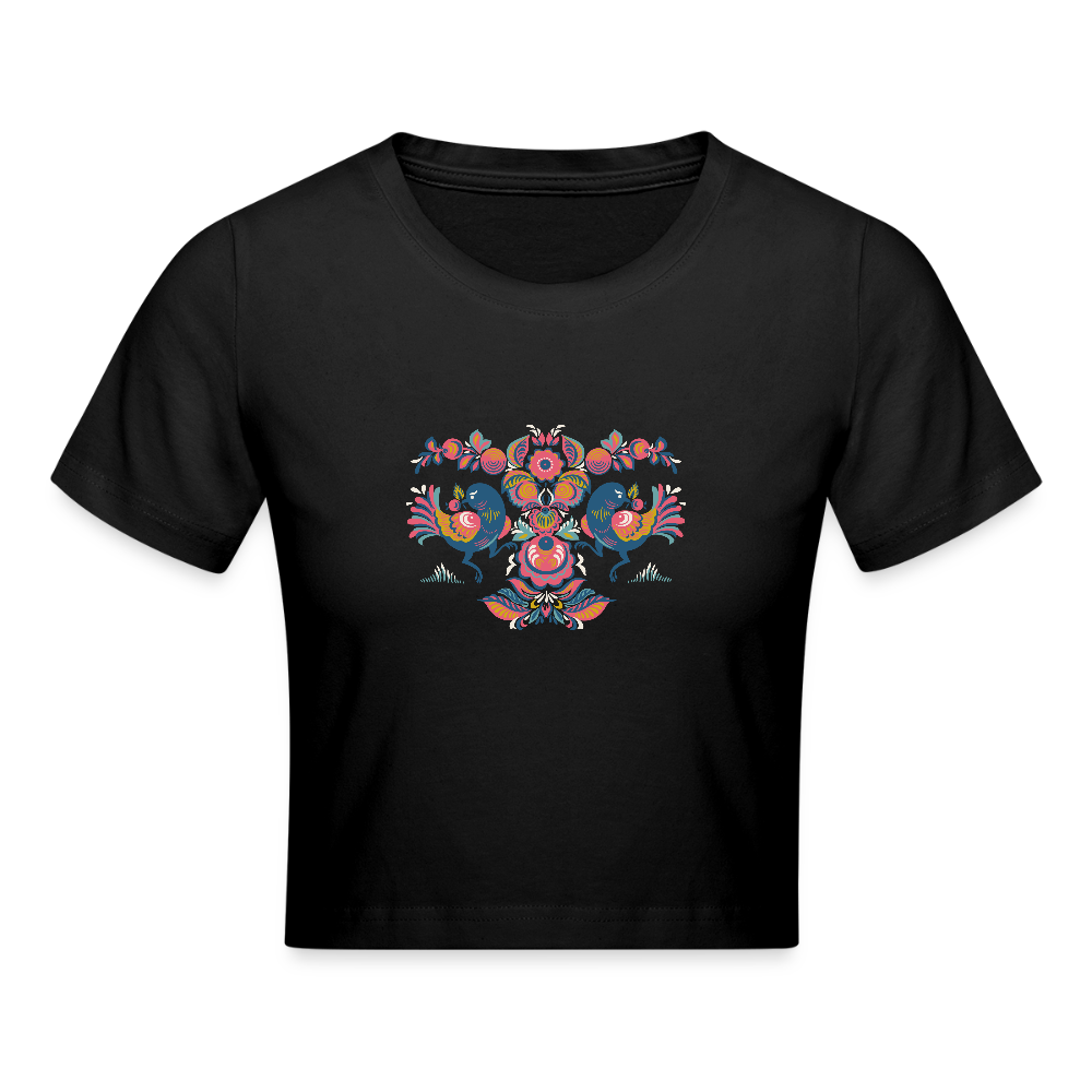 Cropped T-Shirt - zwart