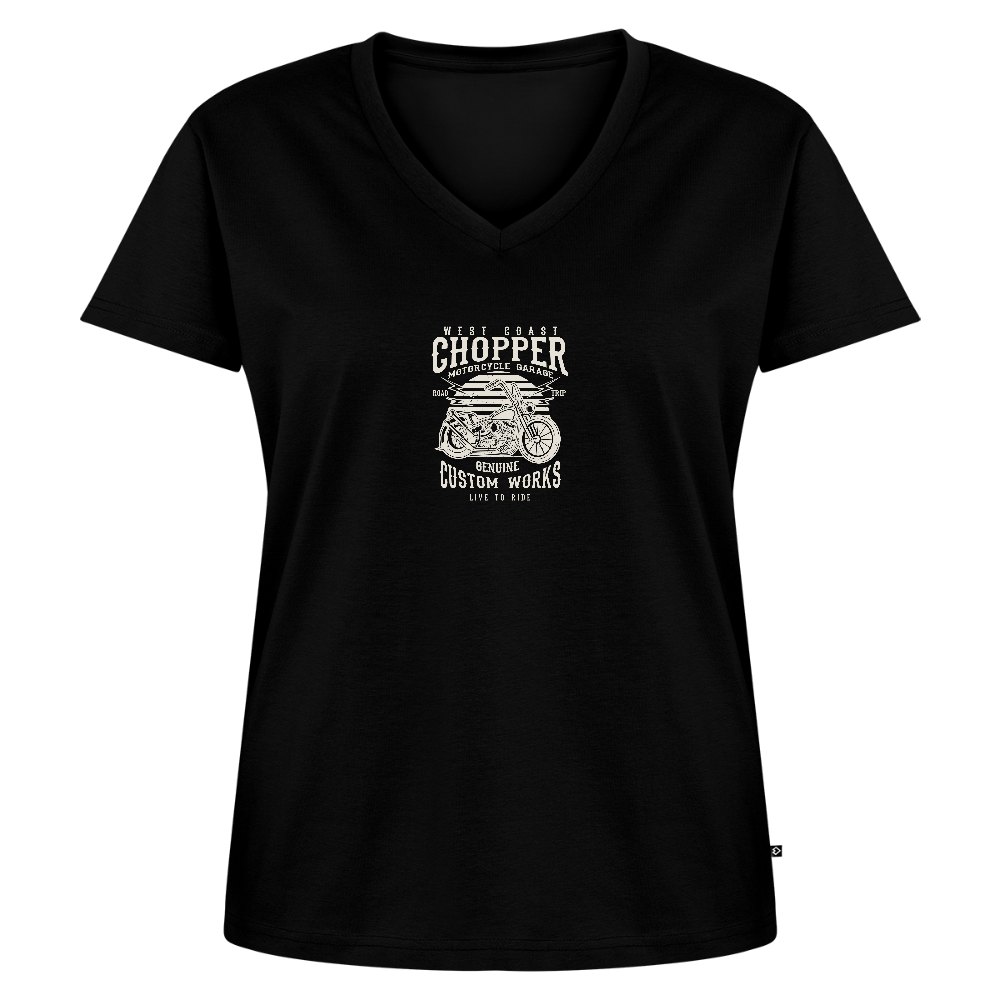Vrouwen bio T-shirt met V-hals van Stanley & Stella - zwart