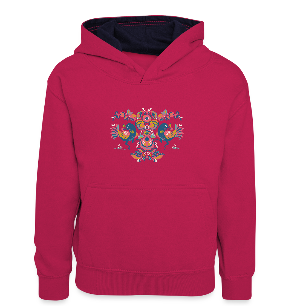 Teenager contrast-hoodie/kinderen contrast-hoodie - roze/navy