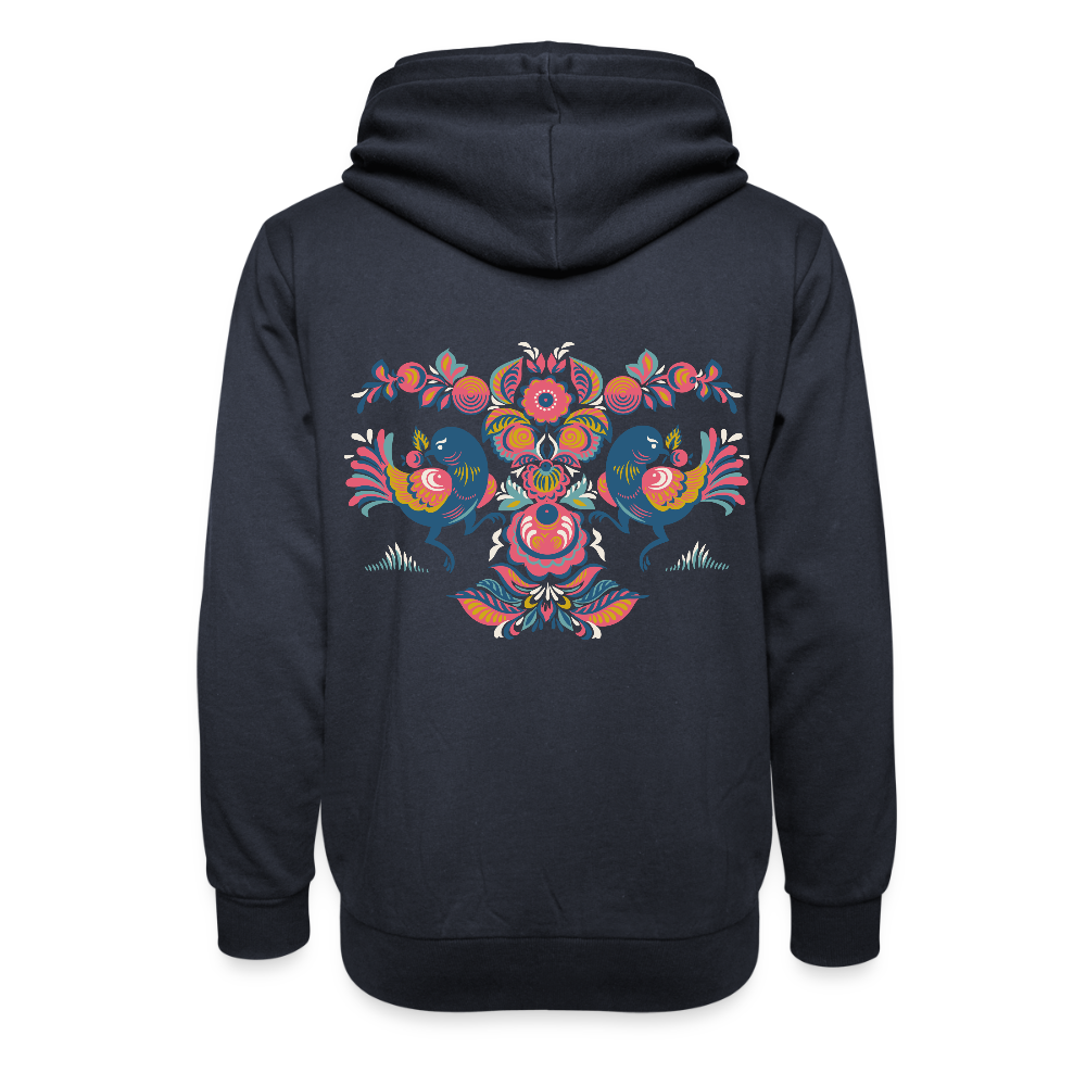 Unisex sjaalkraag hoodie - navy