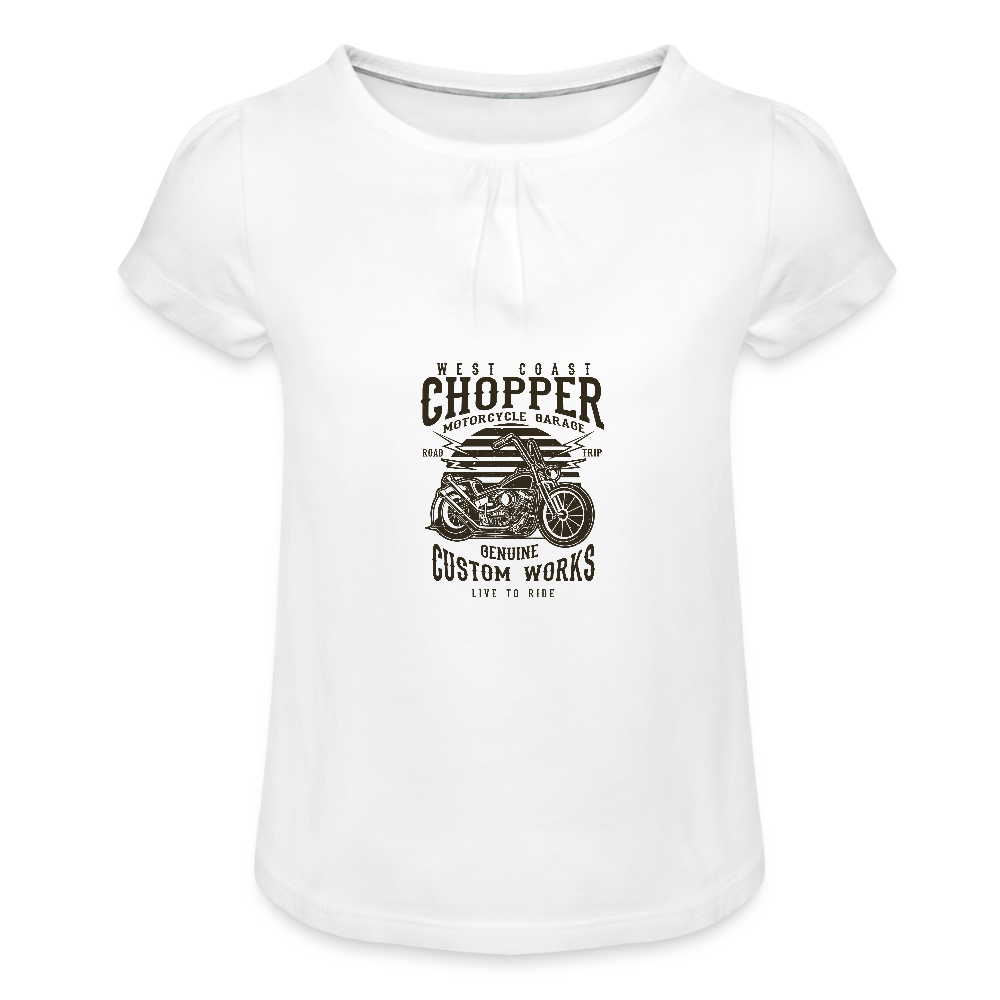 Meisjes-T-shirt met plooien - wit
