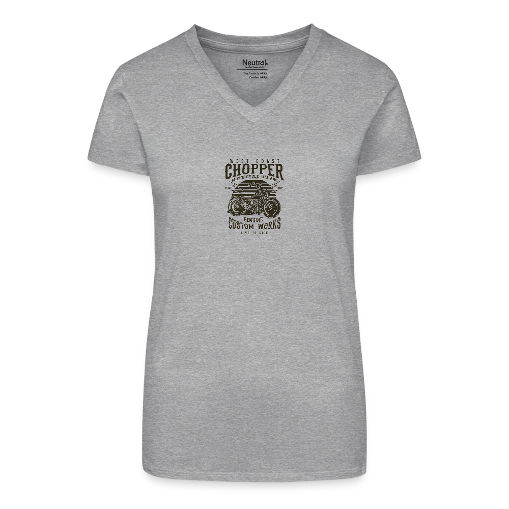 Bio vrouwen T-shirt met V-hals - grijs gemêleerd