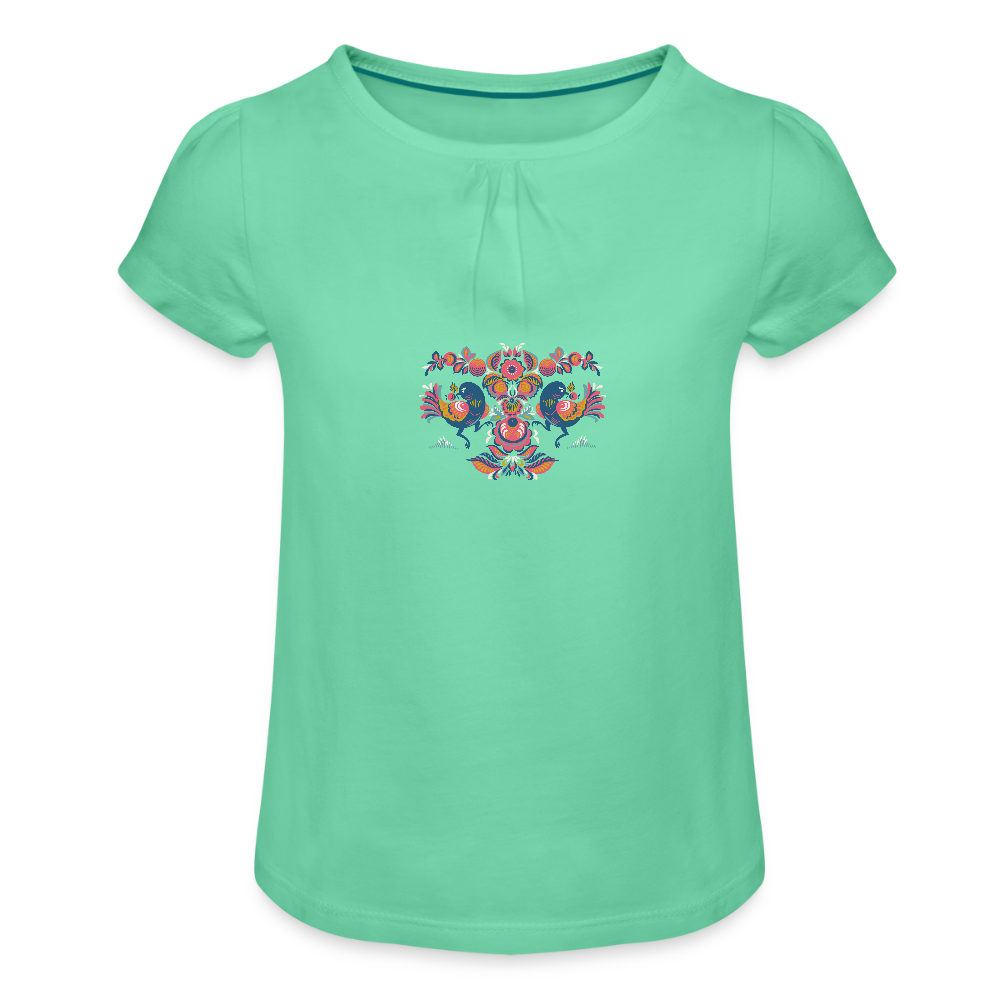Meisjes-T-shirt met plooien - mintgroen