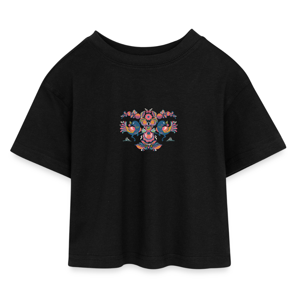 Kinderen cropped jersey T-shirt - zwart