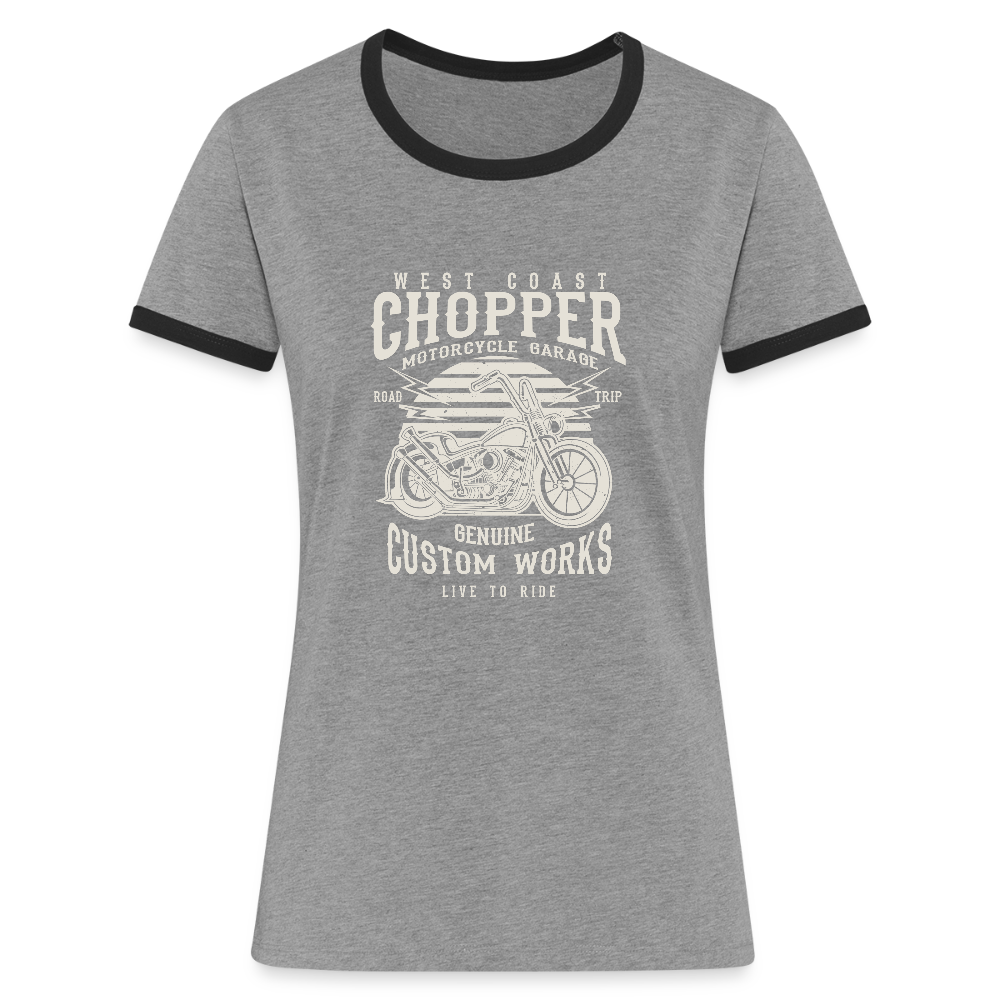 Vrouwen contrastshirt - grijs gemêleerd/zwart