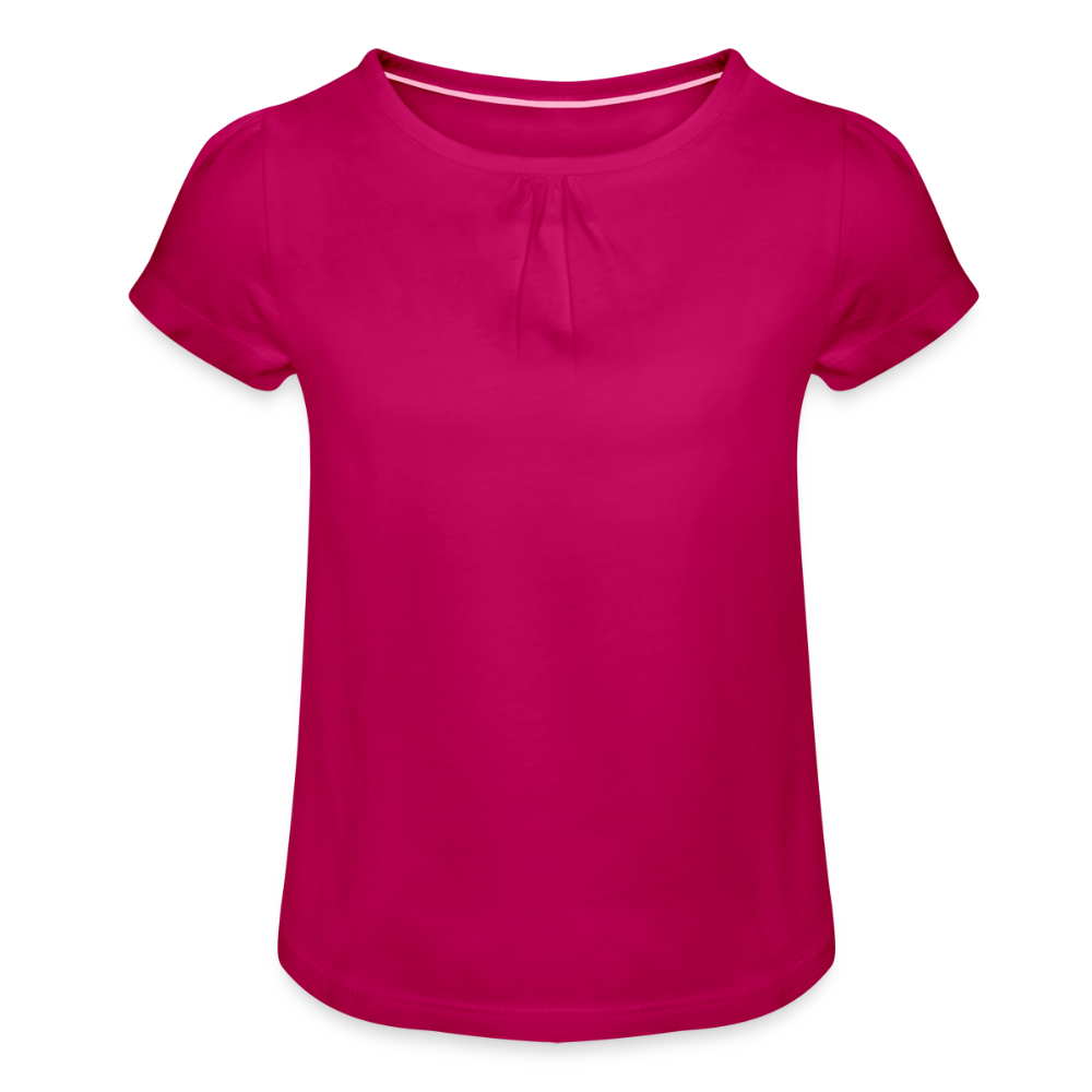 Meisjes-T-shirt met plooien - fuchsia