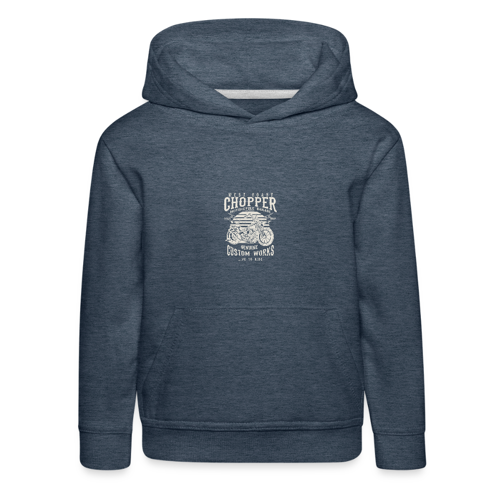 Kinderen trui Premium met capuchon - jeansblauw