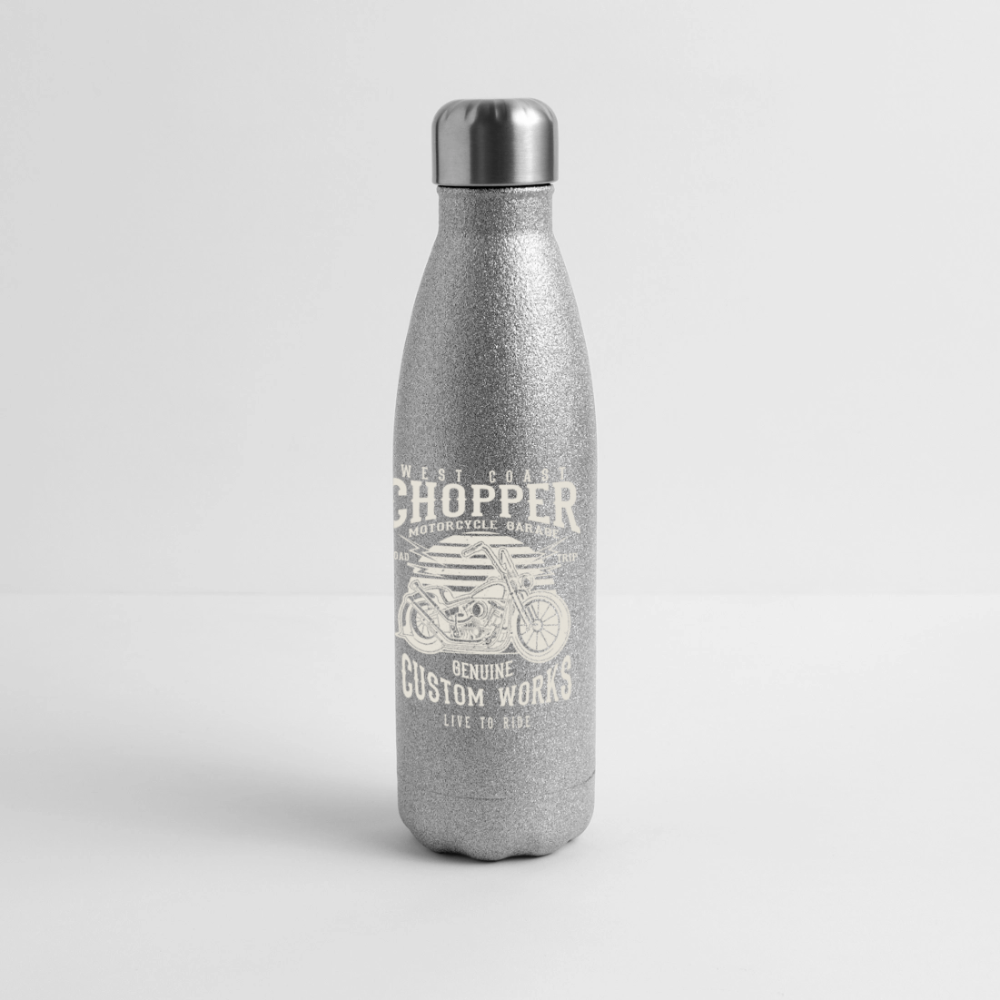 Roestvrijstalen glitter-thermosfles - silver glitter
