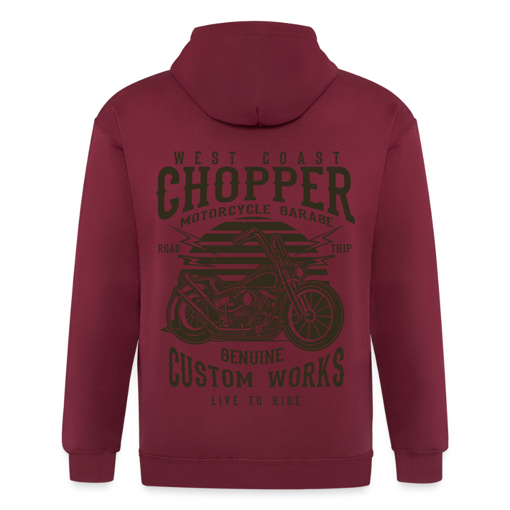Mannenjack Heavyweight met capuchon - maroon
