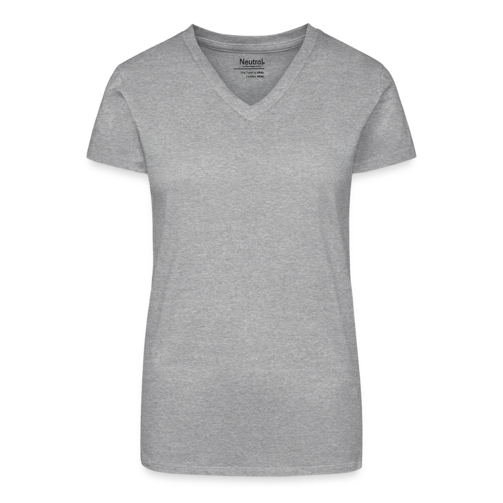 Bio vrouwen T-shirt met V-hals - grijs gemêleerd