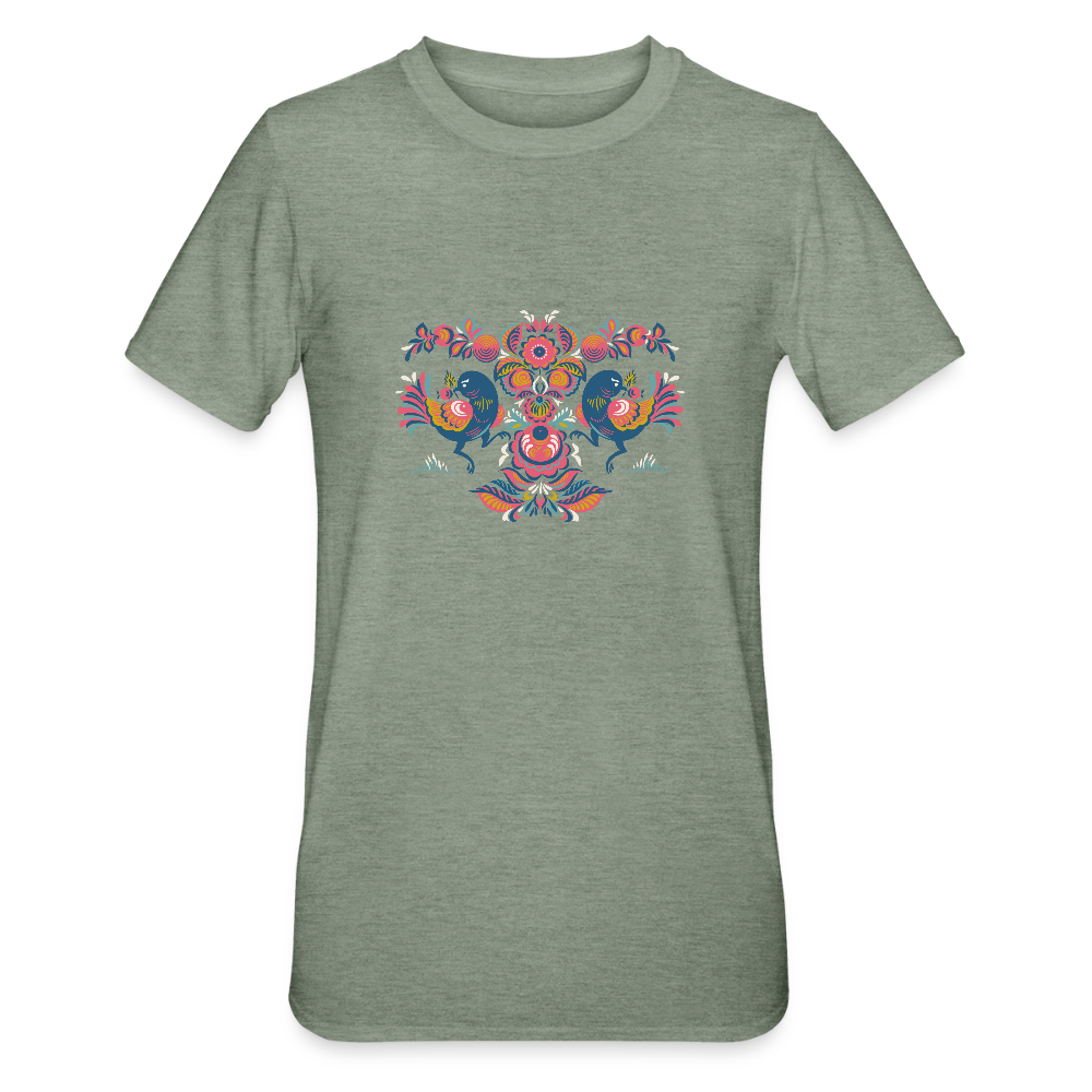 Unisex Polycotton T-shirt - legergroen gemêleerd