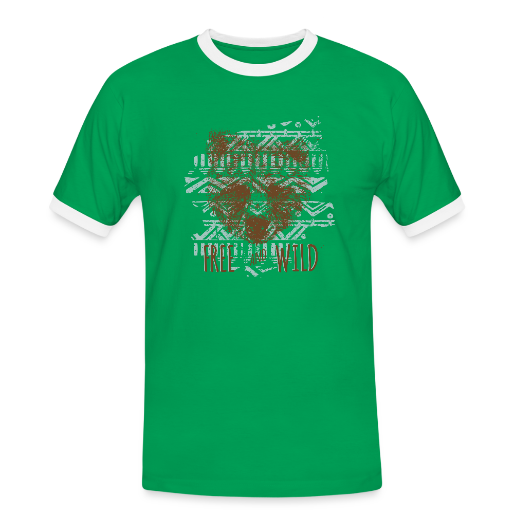 Mannen contrastshirt - kelly groen/wit