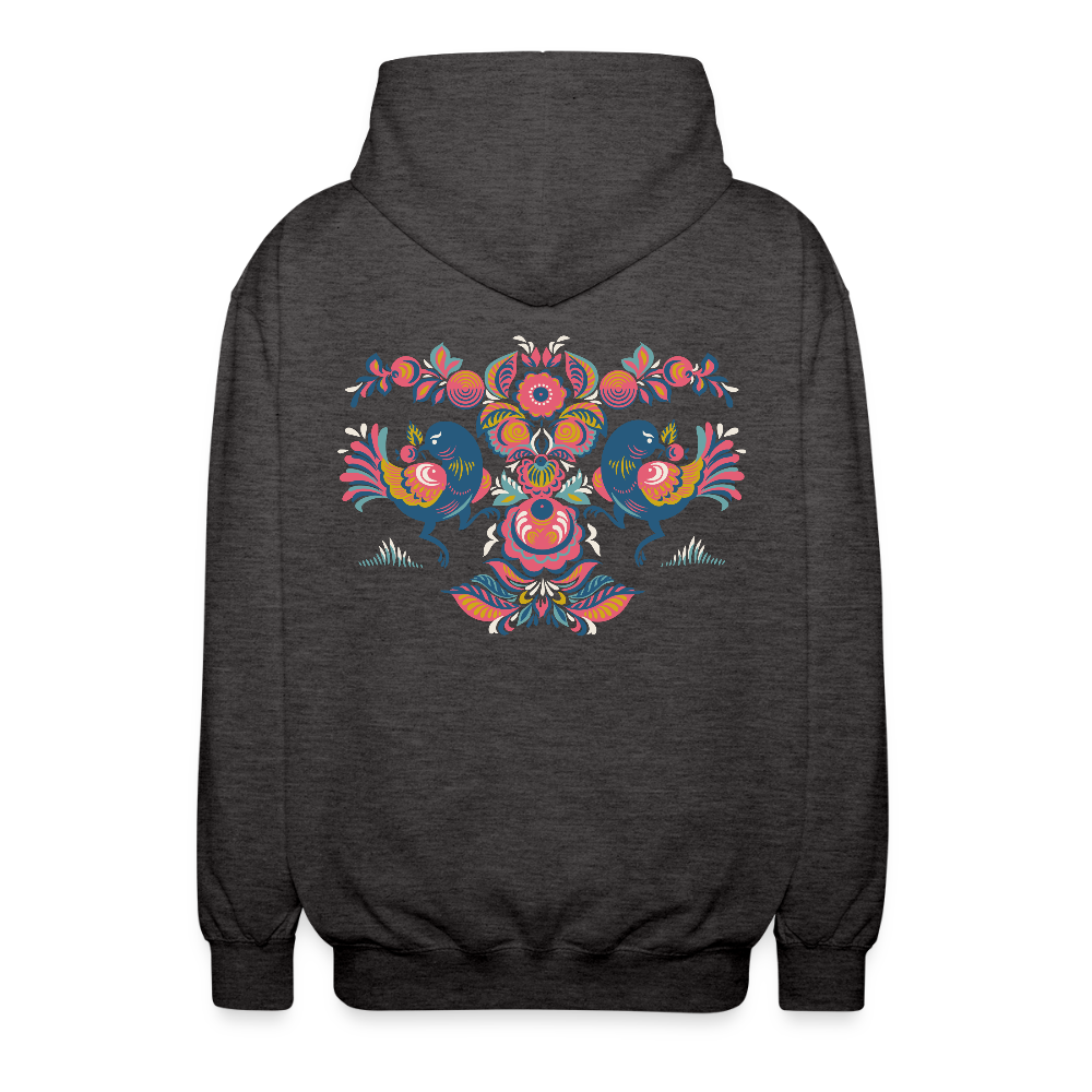 Uniseks zip hoodie - houtskool