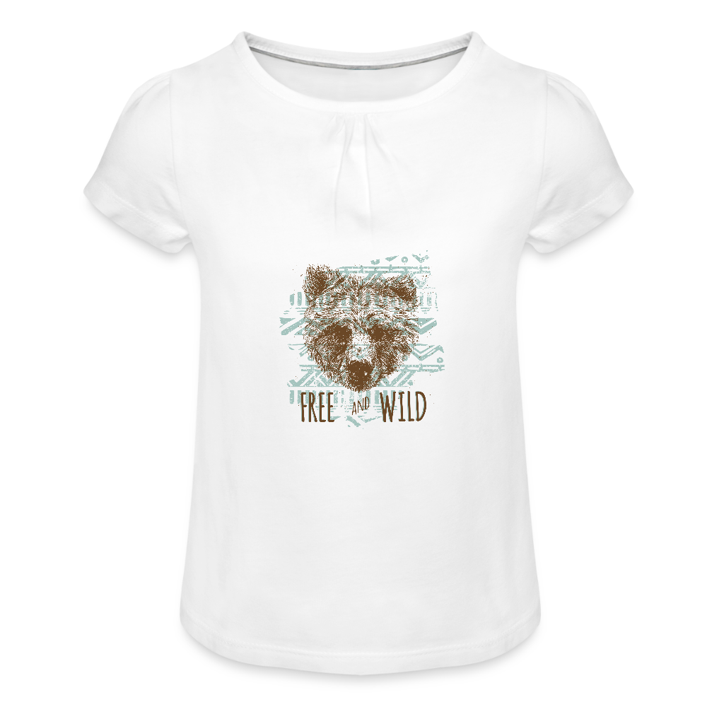 Meisjes-T-shirt met plooien - wit