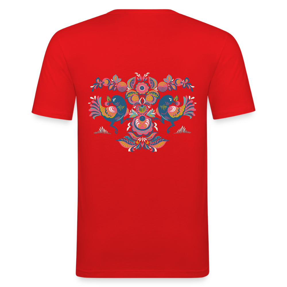 Mannen slim fit T-shirt - rood