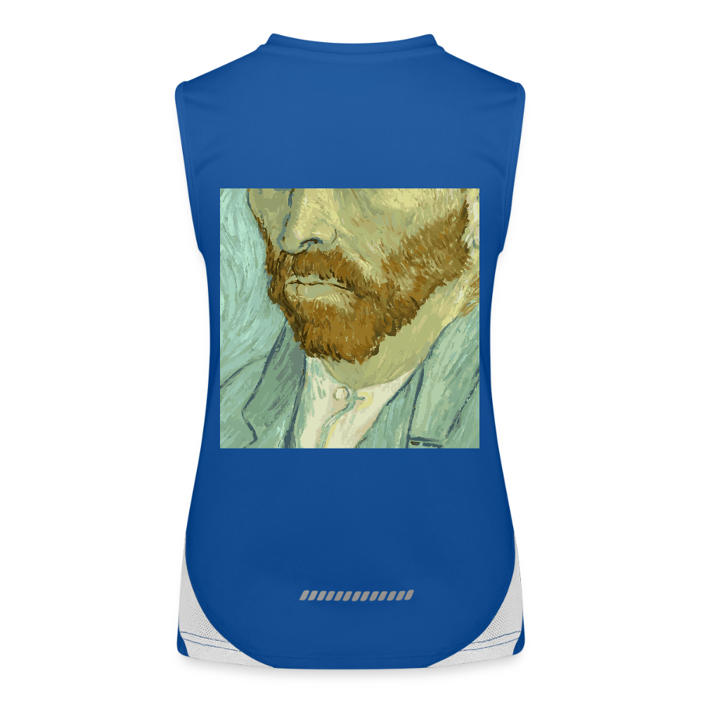 Functionele contrasterende tanktop voor vrouwen - royal/wit