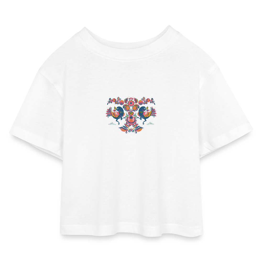 Kinderen cropped jersey T-shirt - wit