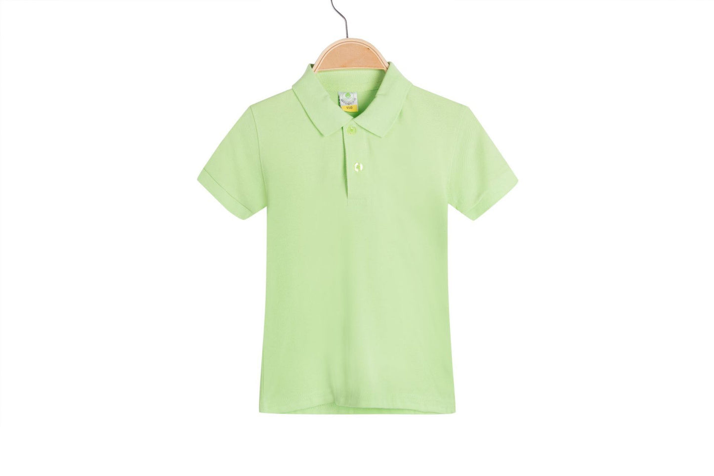 Stijlvolle Casual Effen Kleur Katoenen Revers Poloshirt met korte mouwen en Halve Knoopsluiting voor Kinderen