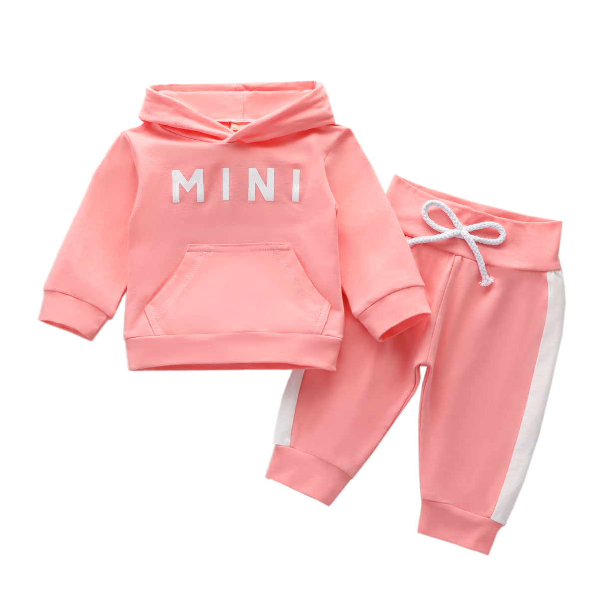 Europese en Amerikaanse Stijl Meisjes Sportpak 2-delig Hoodie met Tekstprint & Joggingbroek voor Baby's/ Peuters