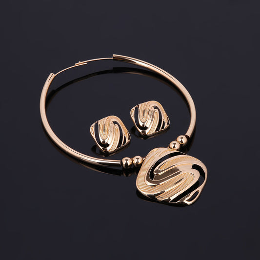 Amerikaanse Elegante 4-delige Watergolf Sieradenset met Verguld Goud voor Dames