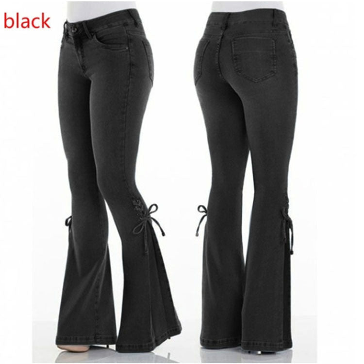 Sexy Mid-Waisted Stretchjeans voor Dames/ Plus Size & Meisjes