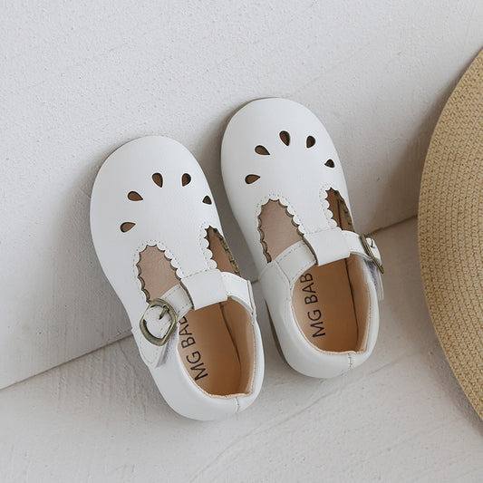 Elegante Casual Effen Kleur Kinderschoenen van PU-Leer met Klittenbandriem voor Meisjes