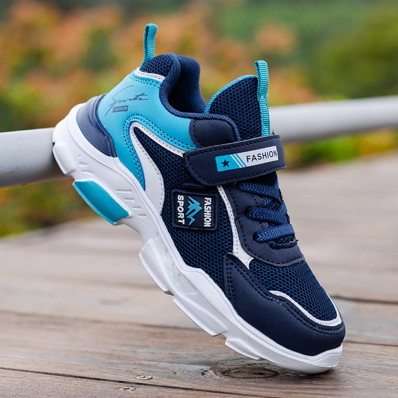 Trendy Casual Ademende Lichtgewicht Mesh Sneakers met Klittenband voor Teenager