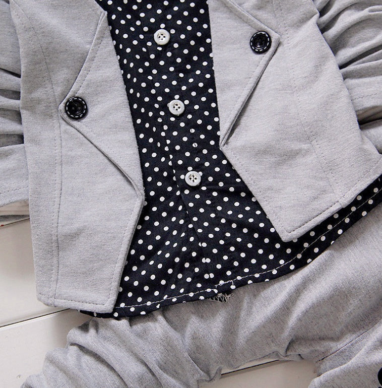 Casual Tweedelig Feest-Outfit Overhemd met Lange Mouwen en Strikje & Broek met Tekst voor Baby's / Peuters