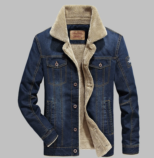 Winter Fashion Casual Spijkerjacket met Warme Fleece voor Heren
