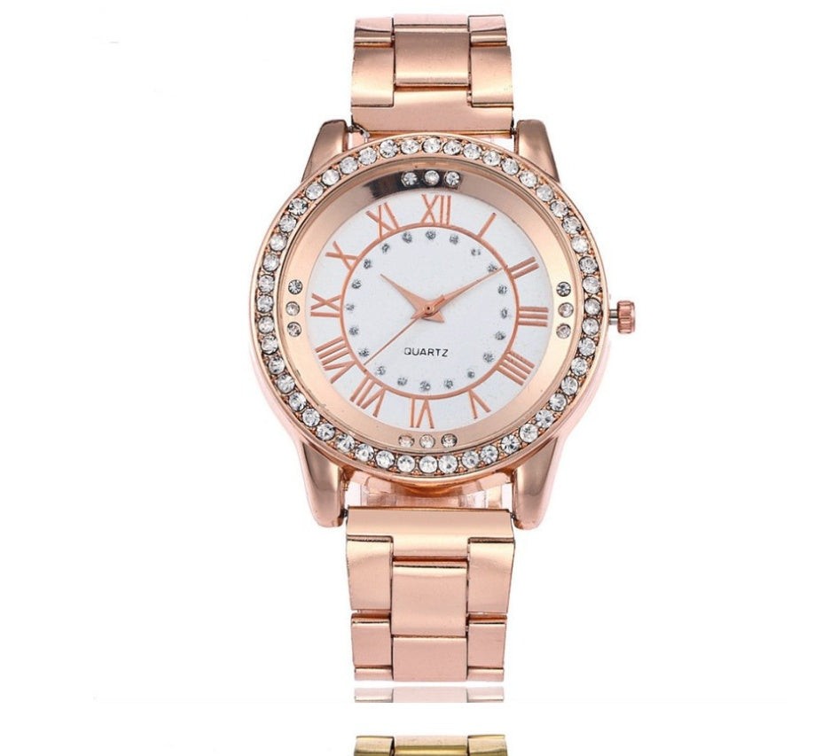 Vansvar Merk Elegante Roestvrij Staal Horloge met Strass-steentjes voor Dames