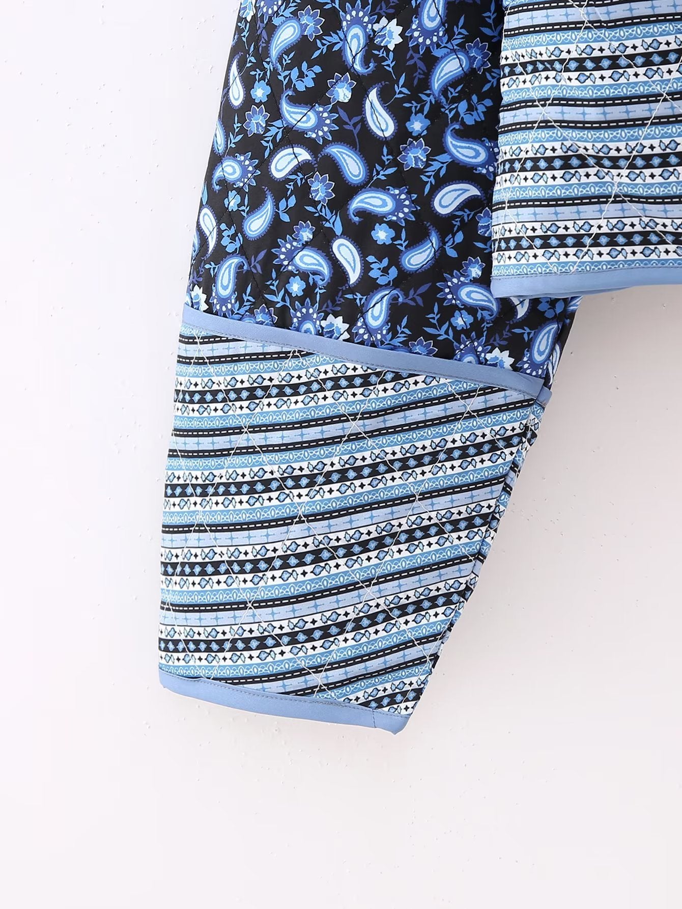 Europese en Amerikaanse Dubbelzijdig Gewatteerd Cropped Jacket met Bloemenprint voor Dames & Meiden