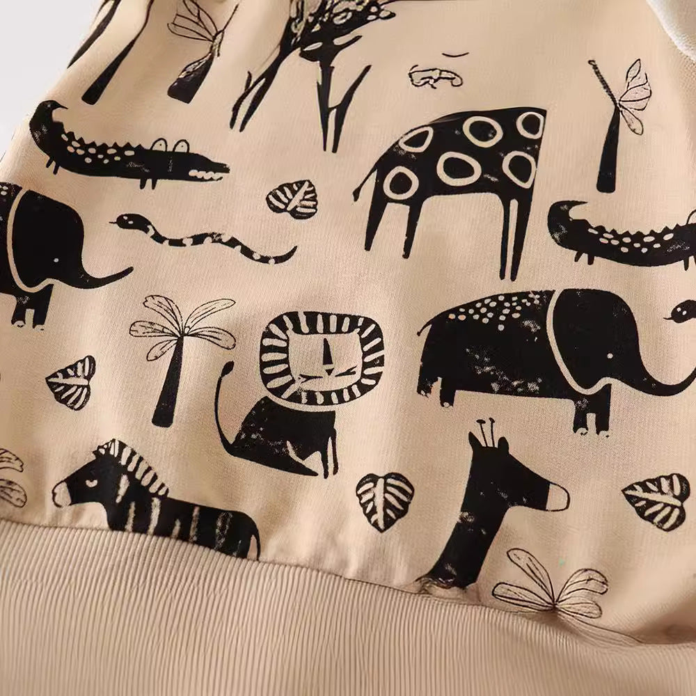 Europees en Amerikaans Sweatshirt met Dierenprint voor Peuters / Kinderen