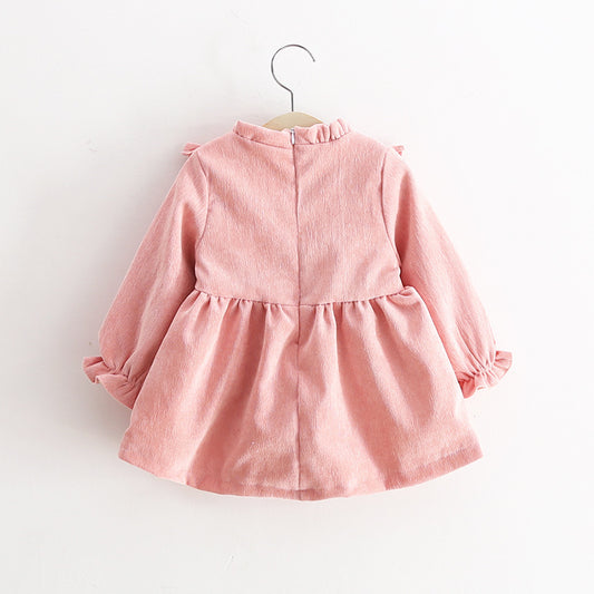 V-hals Corduroy Meisjesjurken