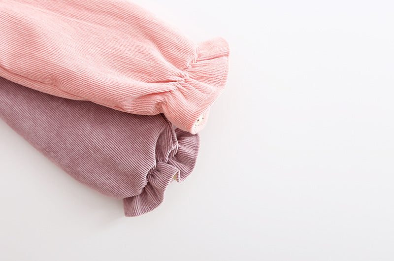 V-hals Corduroy Meisjesjurken