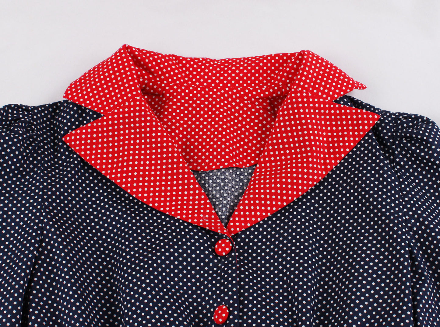 Hepburn Style Retro Polka Dot Cocktailjurk met Pakkraag en Korte Mouwen voor Dames & Plus-size