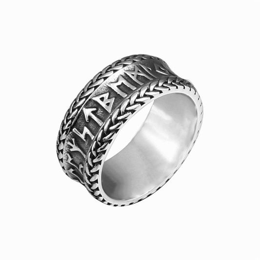 Europese Vintage Noorse Viking Letter Titanium Stalen Ring voor Heren